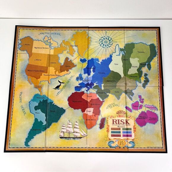 RISK Vintage Game Collection Edition Library Book Shelf Wood Box 2010 CO… - Picture 5 of 9